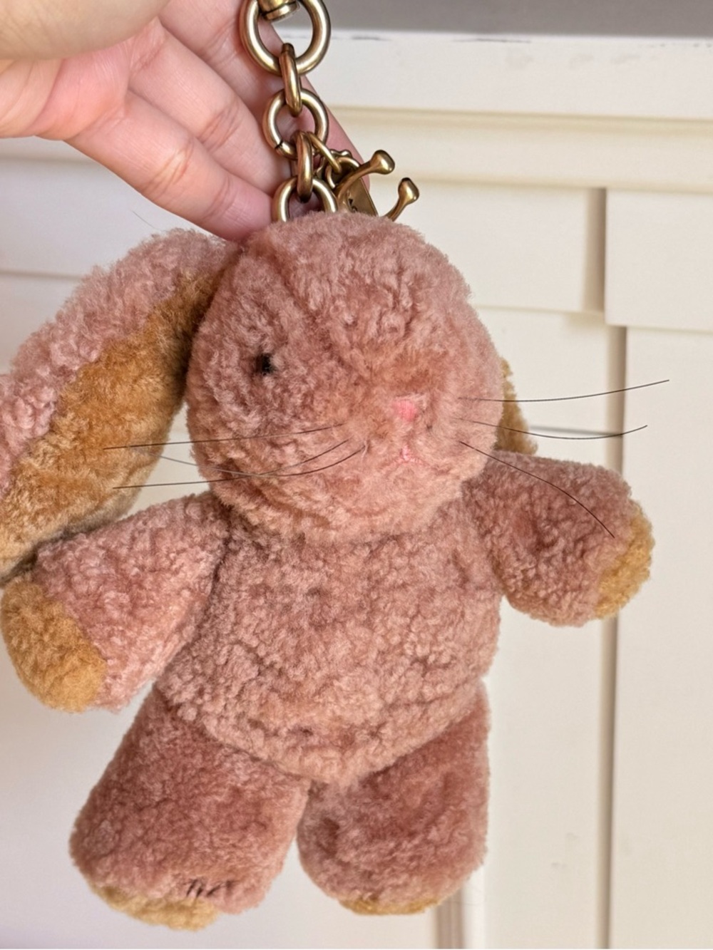 Coach Floppy Bunny Plushie Bag Charm made from genuine shearling - Picture 2 of 5